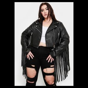 THE HATEFUL ACE FRINGE MOTO JACKET (1X)